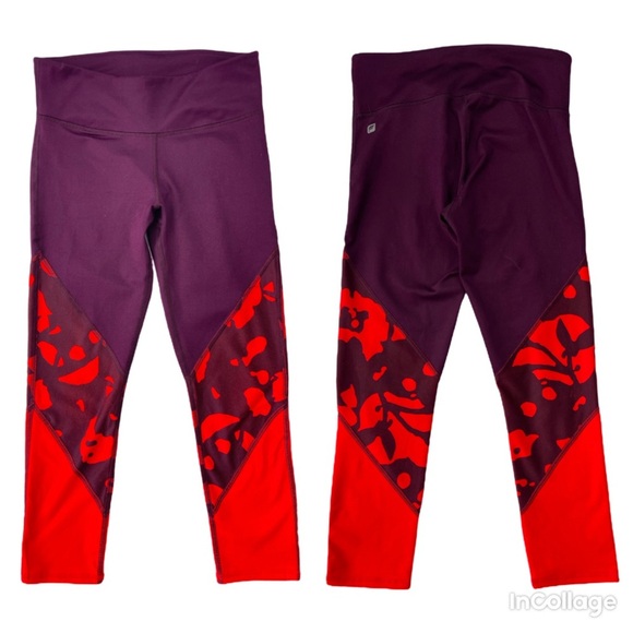 Fabletics Woman Samar Statement Power Hold Capri Leggings size XXS Burgundy Red - Picture 4 of 9